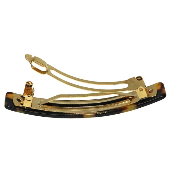 Medium Celluloid Hair Clip Barrette Handmade Golden Clasp for All Hair
